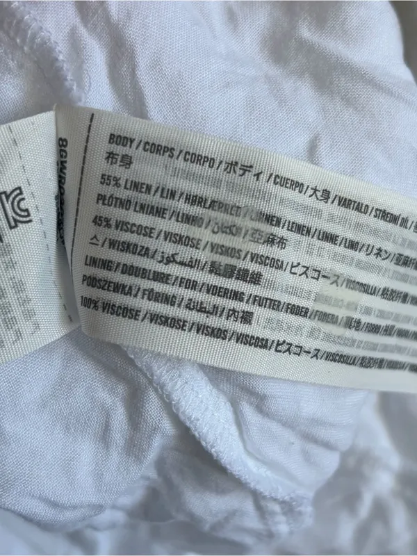 Abercrombie And Fitch White Black Stripped Linen Blend Mini Skort Skirt Large 32 - Image 8
