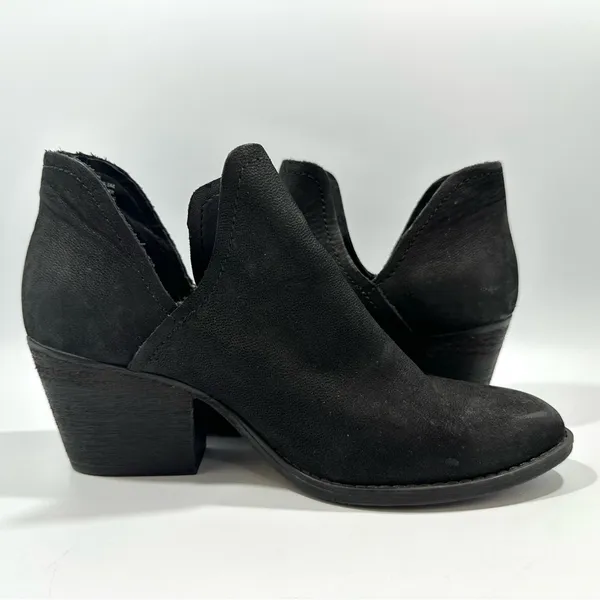 Steve Madden Adelphie Black Distressed Nubuck Leather Booties 8.5 M Boho Grunge - Image 2