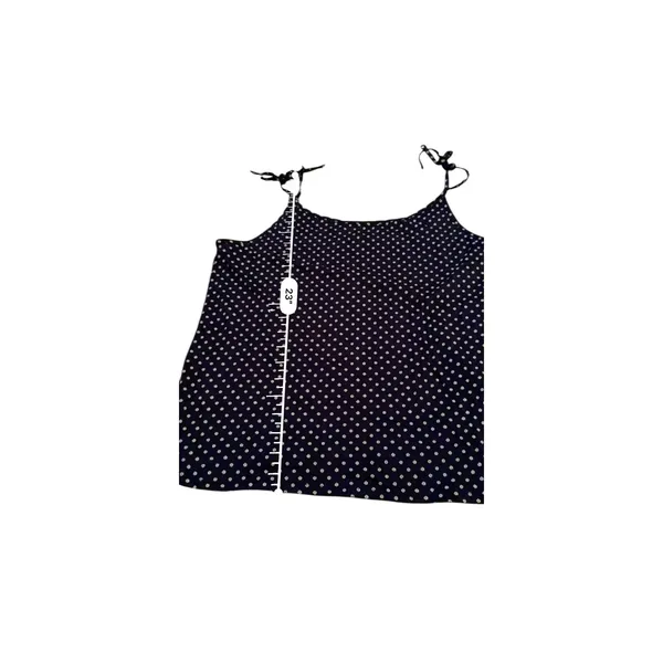 Eddie Bauer NWT Gatecheck Tie Strap Tank Top Women's Medium Navy Polka‎ Dot - Image 4