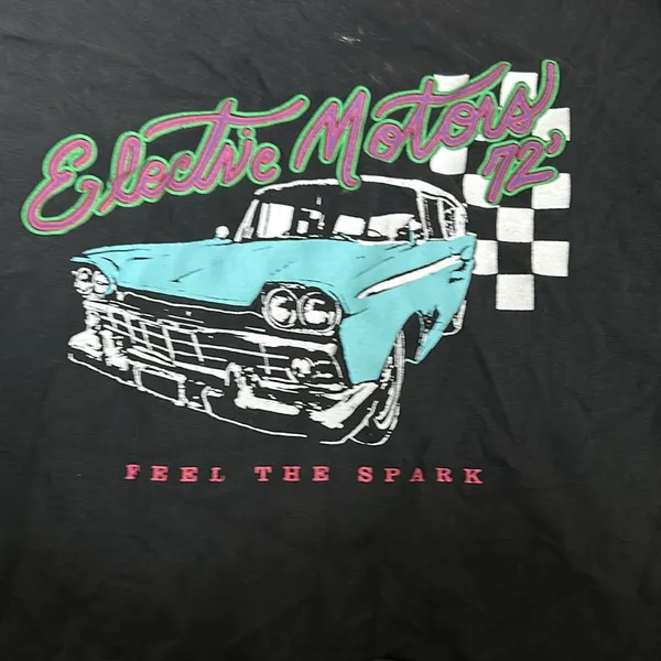 Brandy Melville electric motors cropped tshirt - Image 2