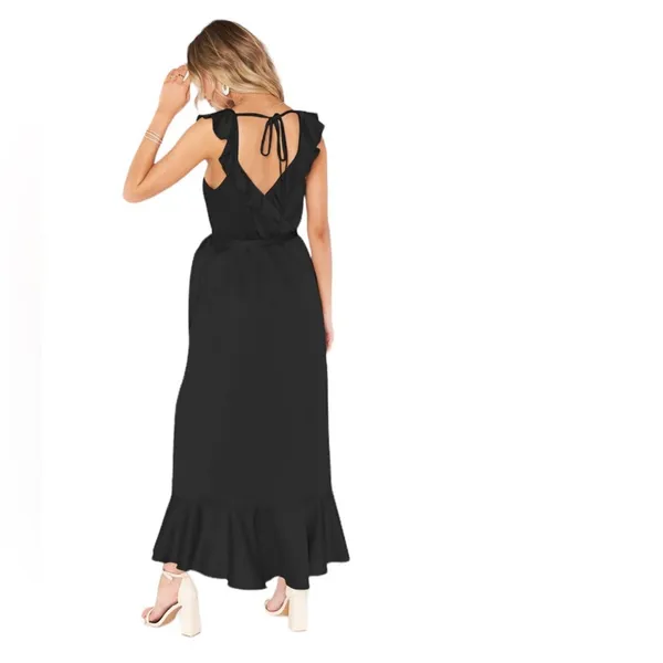NWT‎ Show me your mumu Samantha Ruffle Wrap Dress black Sz 3X missing belt - Image 2