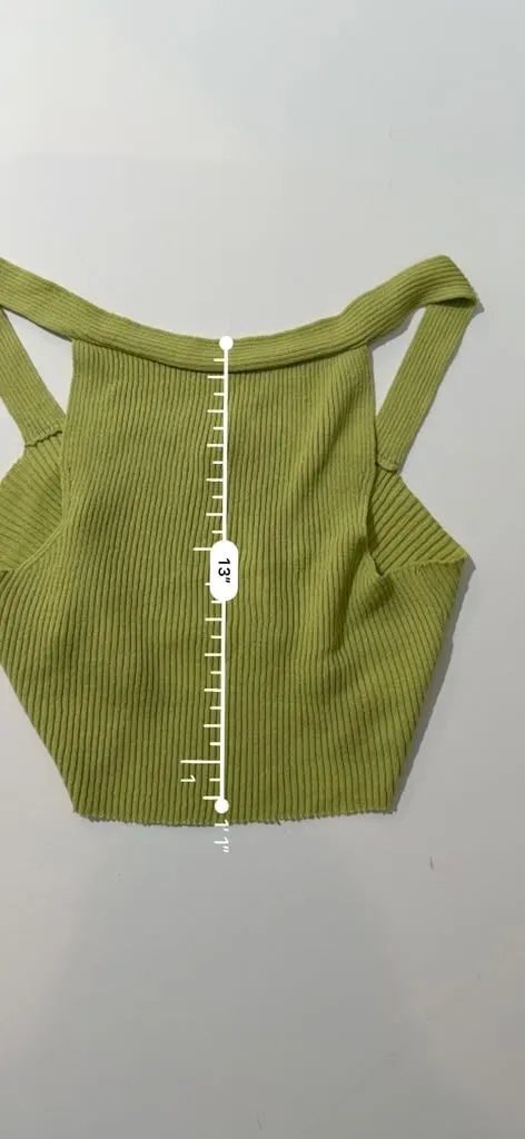 ASOS Avocado Moss Lime Ribbed Knit Crop Top Tee Greencore Soft Y2K Acubi - Image 5