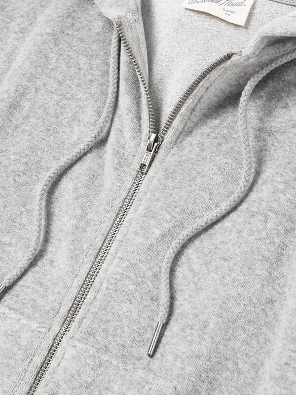 NWT Universal Thread Leisure Studio Velour Hoodie Sweatshirt 92090310 Gray XL - Image 5