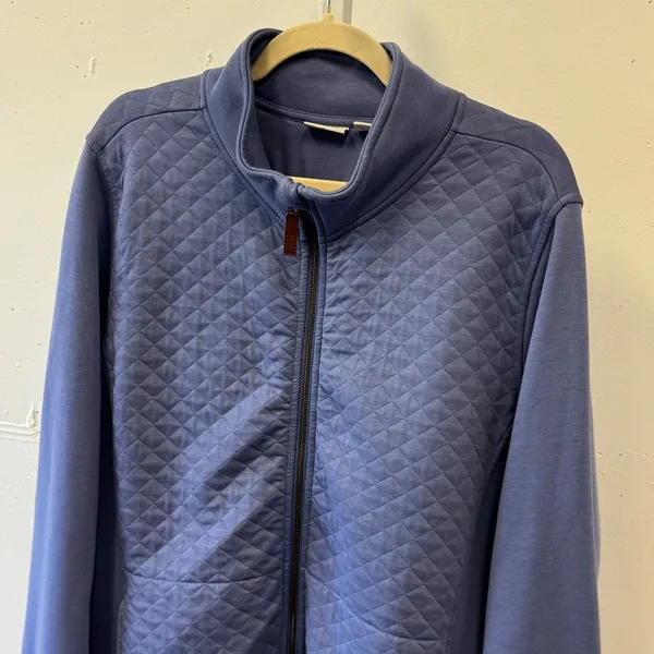 L.L. Bean Quilted Full Zip Sweatshirt Jacket Blue 2X Plus 515674 Deep Lake Soft - Image 4