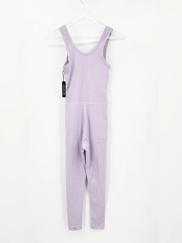 SET Active Sportbody Sportysuit Jumpsuit Lilac Purple Scoop Neck Unitard XS NEW - Image 3