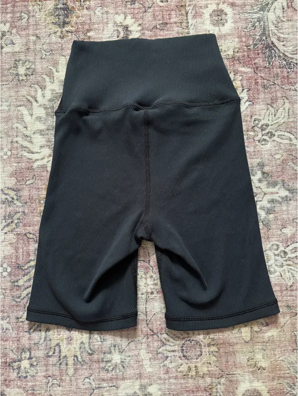 Aerie Ribbed Black Biker Shorts - Image 3