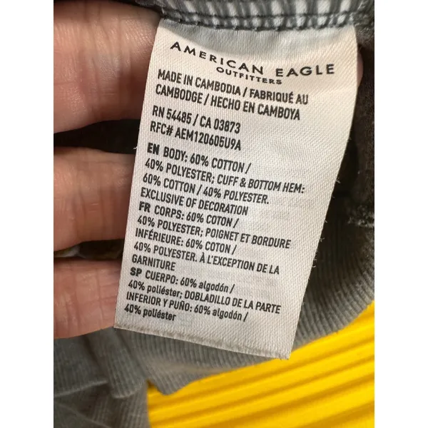 American Eagle‎ Seriously Huggable Sherpa Oversized Sweatshirt Gray XS - Image 8