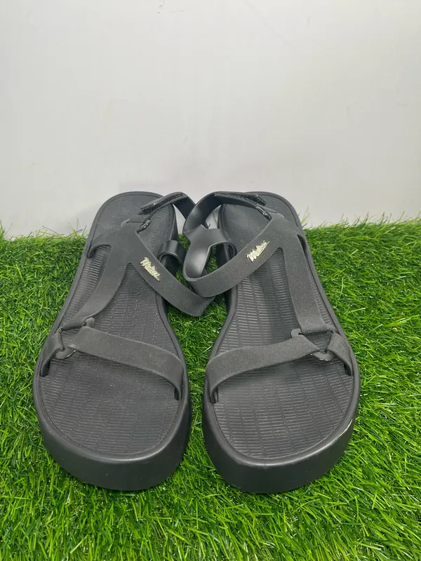 Melissa Platform Sandals Black Adjustable Straps Size 10 US Excellent Condition - Image 2