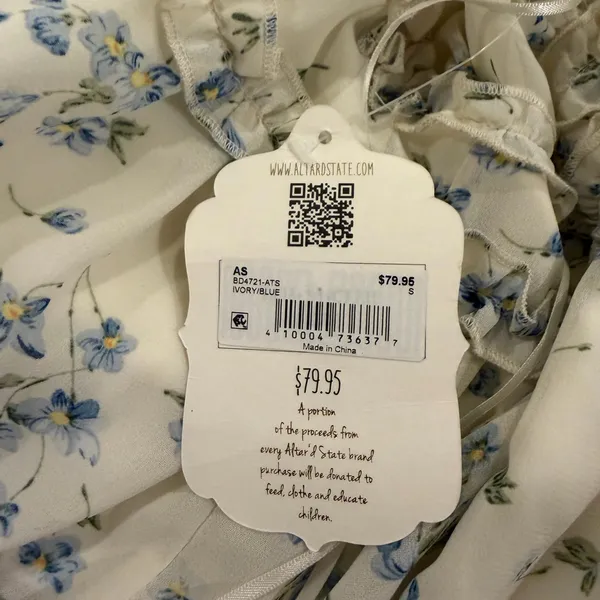 Altar'd State Posie Floral Maxi Dress with Ruffled Trim in Blue - Image 7