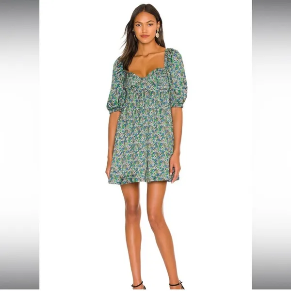 New! For Love &‎ Lemons Alisa Mini Dress in Green Sz XS $233 - Image 6
