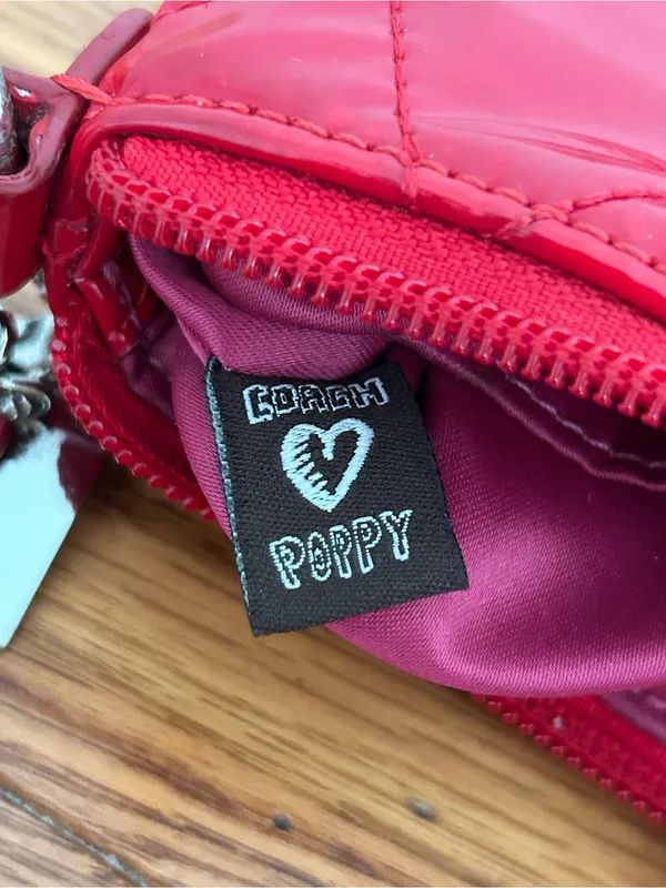 Coach Poppy Gloss Red Mini Purse - Image 9