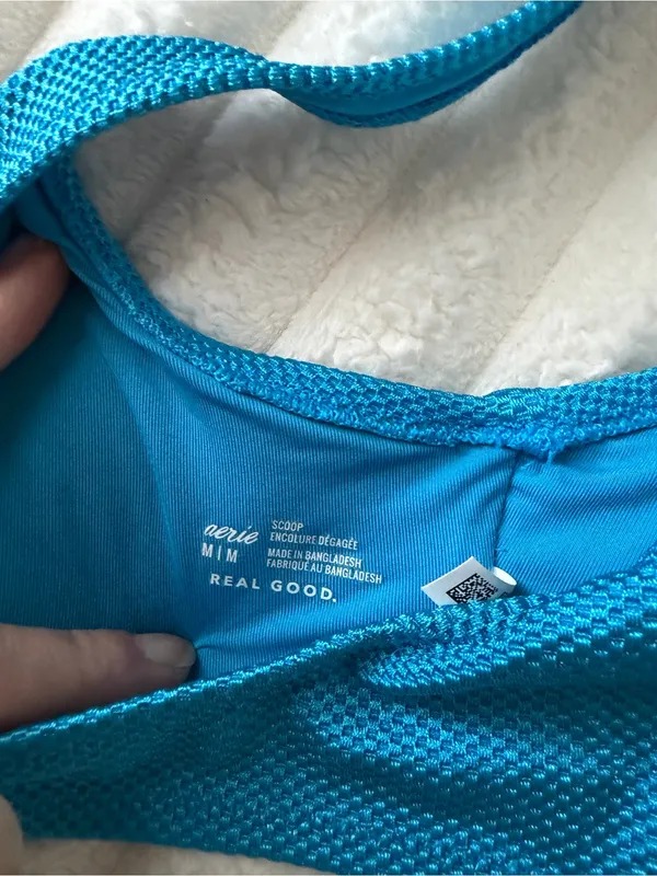 aerie Teal Blue V-Notch Swim Bikini Top - Image 5