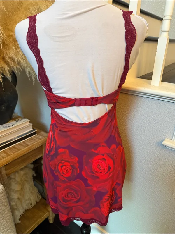 Urban Outfitters Out From Lace Trim Sweetheart Mini Floral Dress Size Medium - Image 5