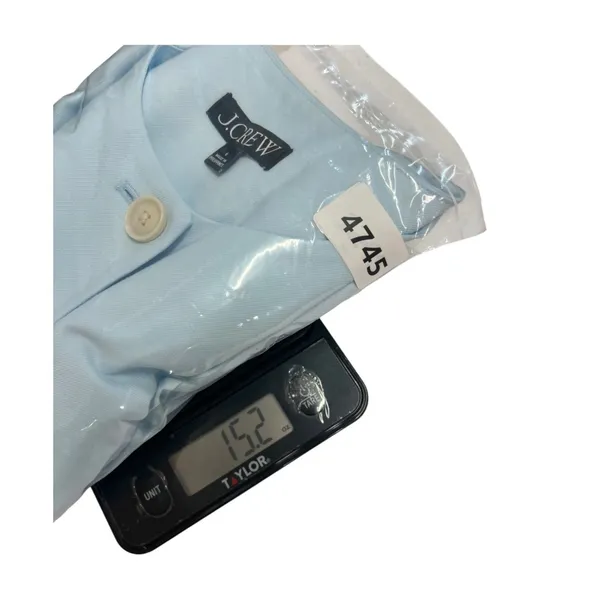 J Crew Dress Womens 6 Light Blue Linen Blend Button Front Short Sleeve Career - Image 9
