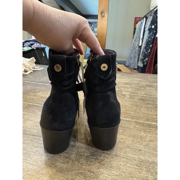 Cole Haan Maple Ankle Boots Womens 5.5 Black Suede Slouchy Booties Zip Up Shoes - Image 6