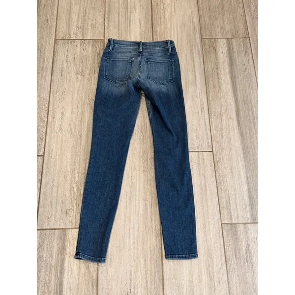 FRAME Granville Skinny Jeans Blue Distressed Low Rise Stretch Womens Size 24 - Image 4