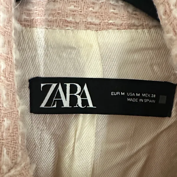Zara Pink Tweed Blazer - Image 7