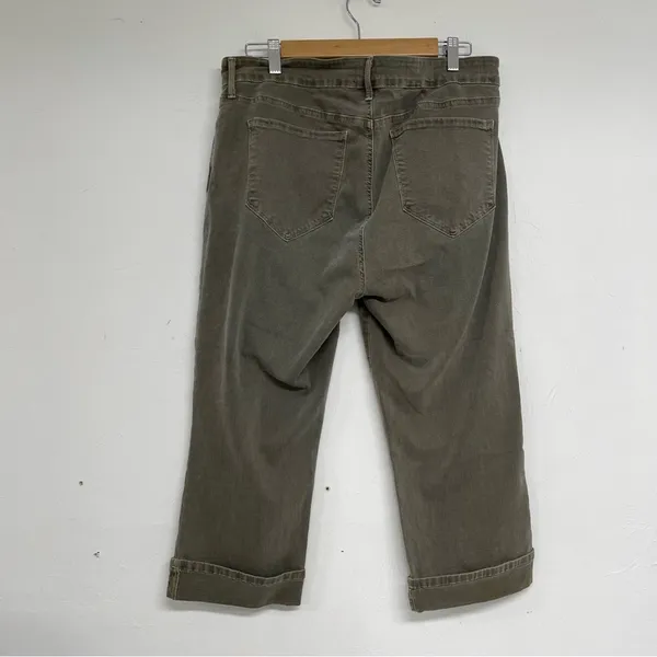 NYDJ Army Green Marilyn Crop Jeans Lift Tuck Technology Womens 14 Fall Denim - Image 4