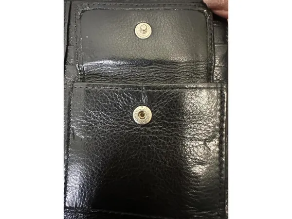Vintage Brighton black croc-embossed leather snap button organizer/wallet/clutch - Image 4