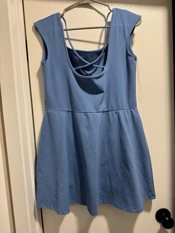 Blue athletic dress with shorts - Image 2
