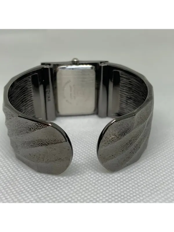 Studio women’s cuff bracelet watch black tone 29mm quartz analog size 7” running - Image 4