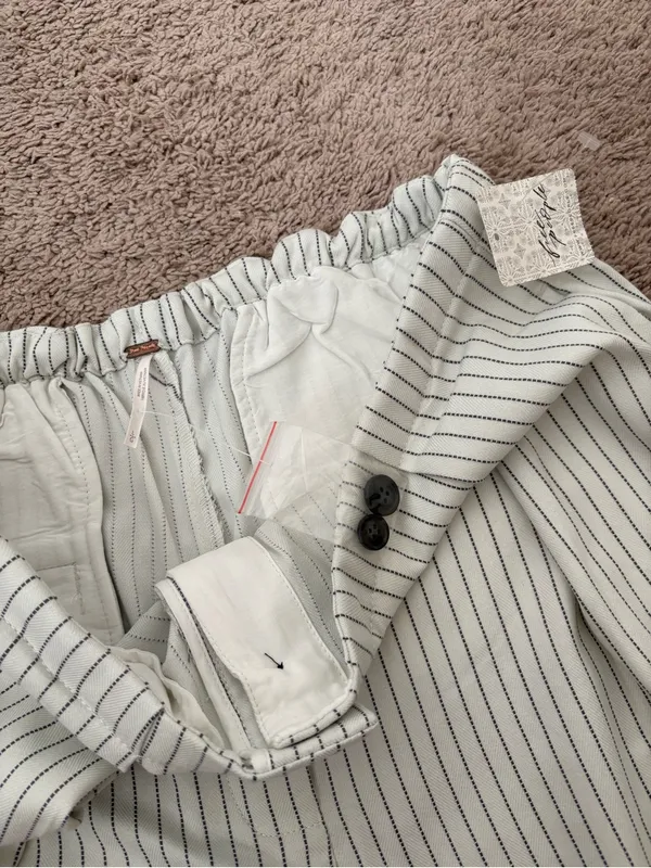 NWT Free People Pin Striped Trouser Pants Size Large - Image 3