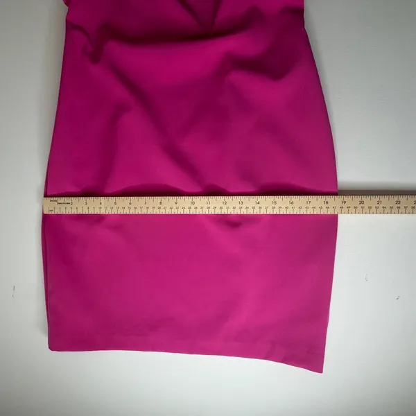 Vince Camuto One Shoulder Bow Pink Sheath Dress Size 6 Cocktail Wedding Evening - Image 15