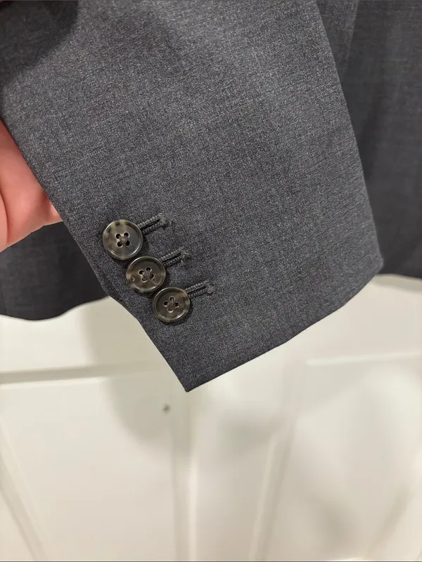 J.CREW 365 Parke Blazer Italian Stretch Wool J5383 One Button Jacket Gray Size 0 - Image 3