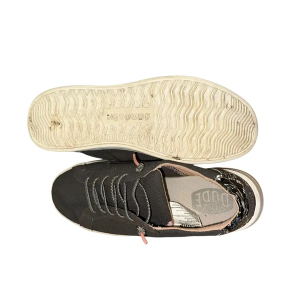 Hey Dude‎ Karina Women's Size 9 Black Sneakers Snakeskin Heel Slip On Shoes - Image 7