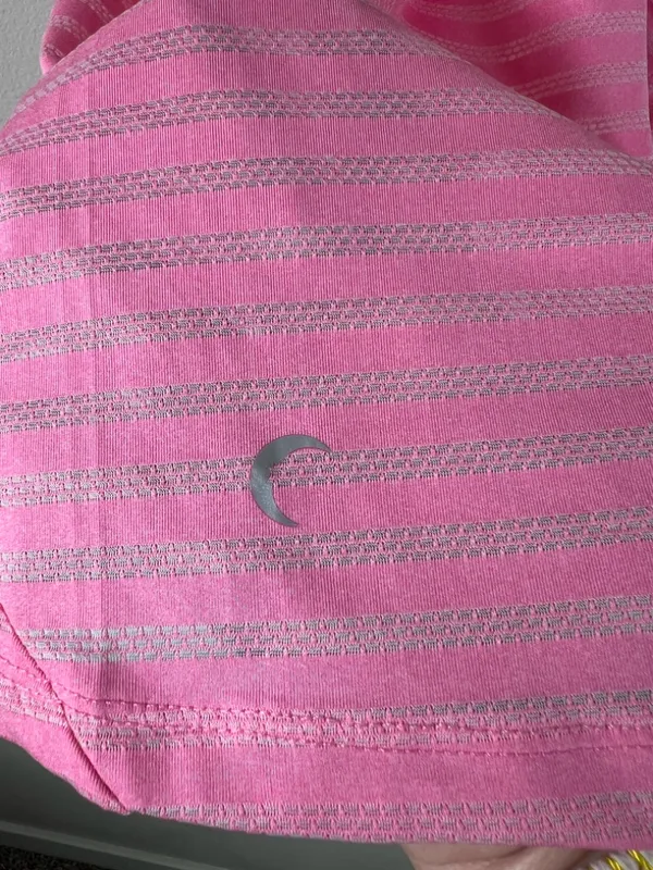 ZYIA Active Pink Nimbus Split Back Tank Top Striped Racerback Gym Workout NEW Lg - Image 13