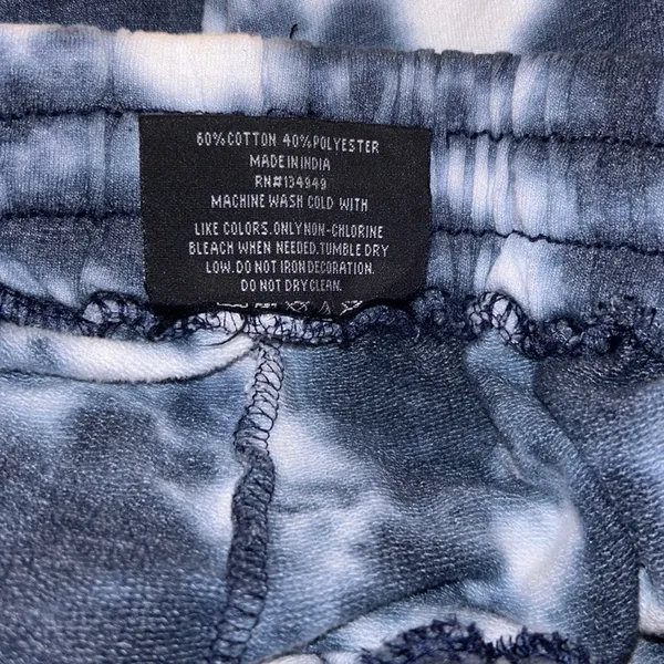True Religion Tie Dyed Sweat/Lounge Pants Blue/White w/Silver Logo‎ on Side Med - Image 6