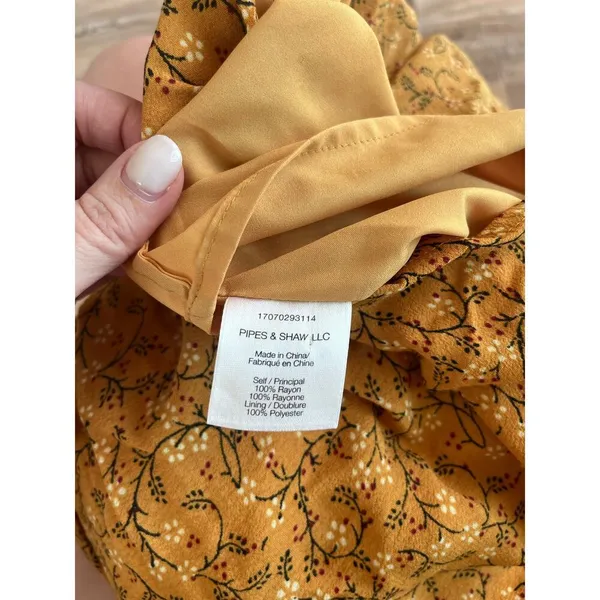 Veronica Beard Spencer Floral Print Ruffle Zip Font Skirt Size 2 Saffron - Image 6