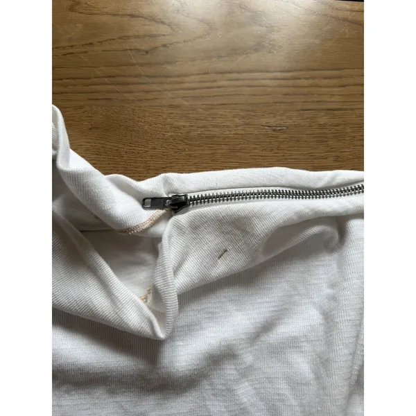 We the Free People‎ Ivory Nikala Zip Shoulder Sweater Women Size Medium Preppy - Image 10