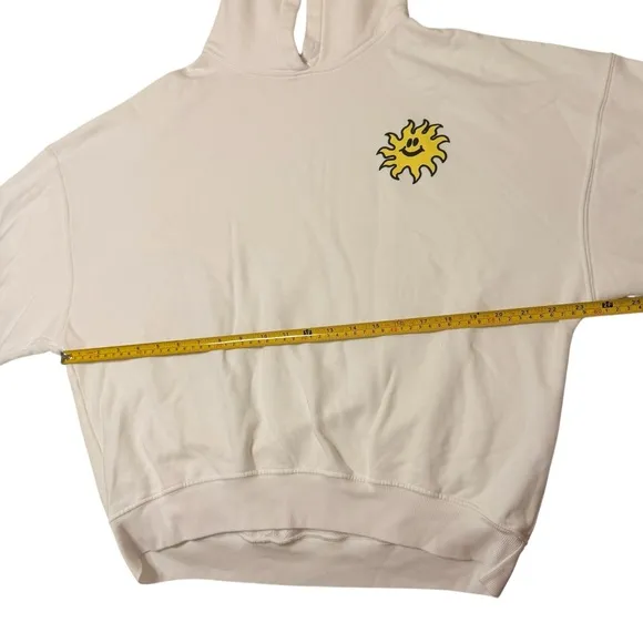 Daydreamer Size XS Oversized‎ Mushroom Doodle Hoodie Sweatshirt White Hippie - Image 8