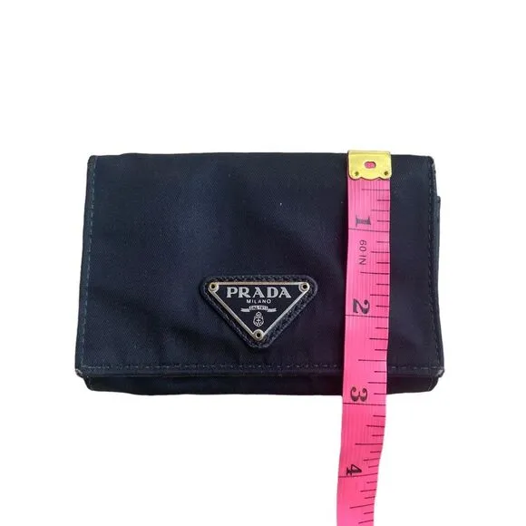 Prada Women’s Nylon‎ Tessuto Mini Wallet Black Iconic Y2K Multi-compartment - Image 8