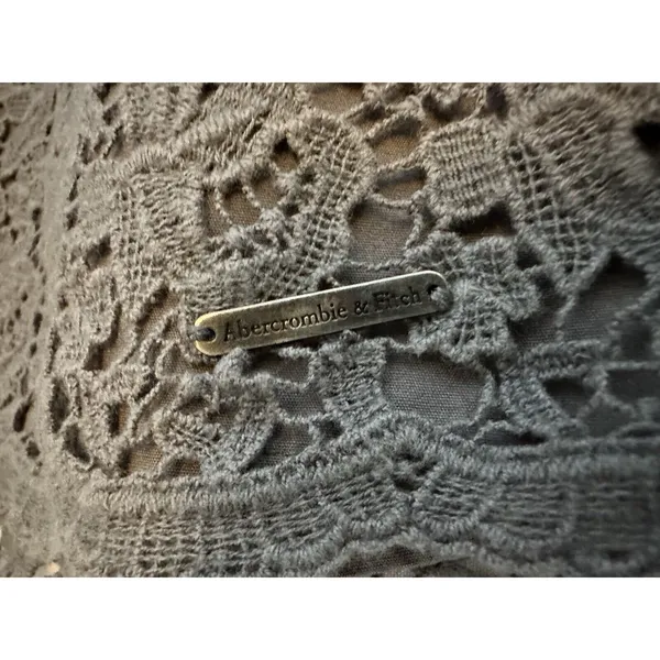 Abercrombie & Fitch Grey Floral Lace Mini Skirt Size S Cotton - Image 5