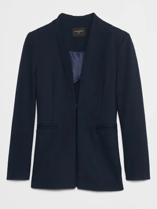 Banana Republic Ponte Collarless Blazer in Preppy Navy NWT XL - Image 2