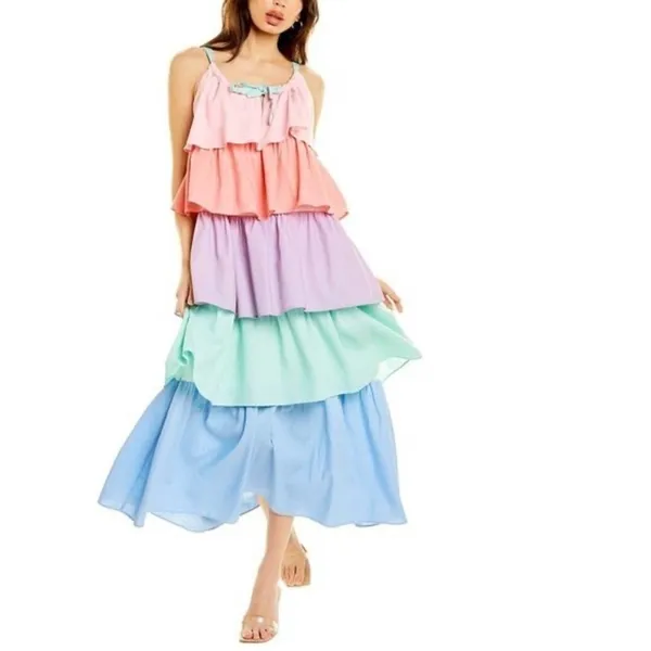 NWT Olivia Rubin Pastels Tiered‎ Sleeveless Maxi Dress Size 6 - Image 14