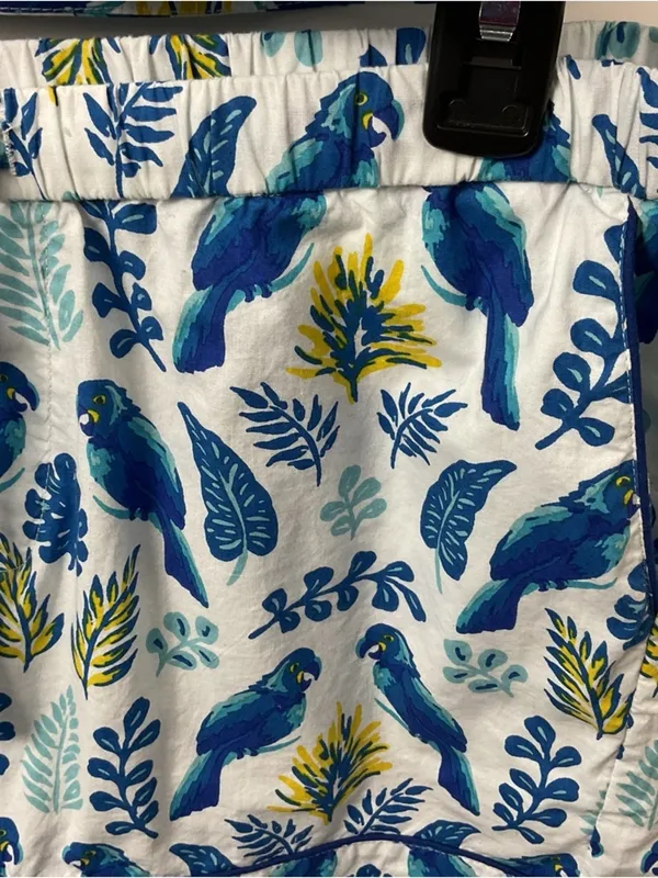 Denise Rae Parrot Print Shorts Sleep Set Womens Size XS - Image 3