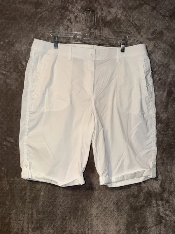 Chico's White Roll-Tab Bermuda Shorts - Image 2
