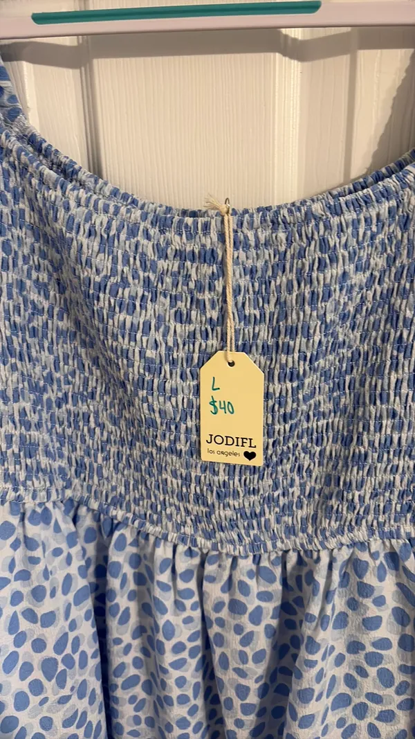 JODIFL Blue White Smocked Dress - Image 3