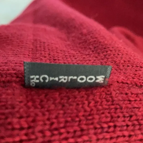 Woolrich Ruby Red Henley Sweater Medium Fair Isle - Image 3