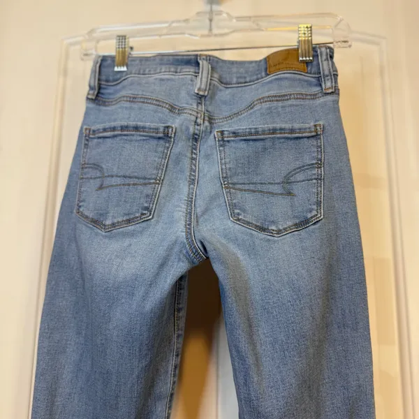 American‎ Eagle Next Level Stretch Skinny Jeans Light Wash Blue Womens 0 Regular - Image 5