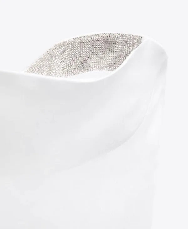 ZARA top cropped shimmery bandeau crop top blouse - Image 6