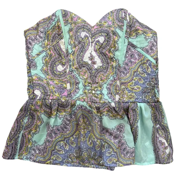 Baby Phat Paisley Bustier Top M Y2K Corset Boho‎ Coquette Fairycore Festival - Image 2