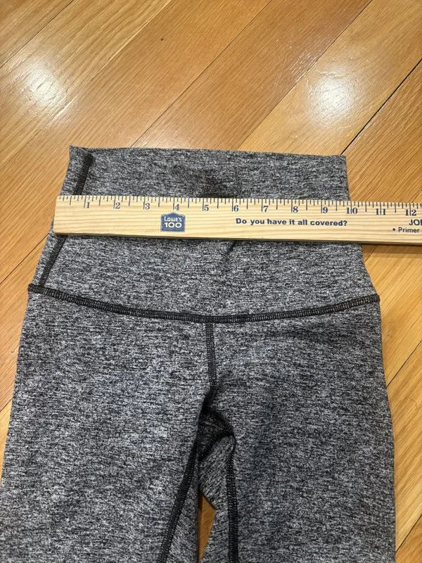 Lululemon Size 2 Women's Gray Heathered High-Waisted Ankle Leggings Activewear - Image 3