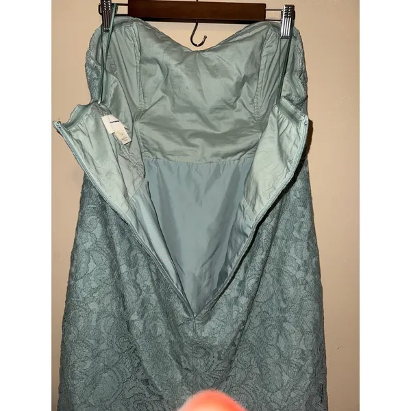 J.Crew Women Strapless Floral Lace Dress Sage 14 Sweetheart coquette party‎ Soft - Image 5