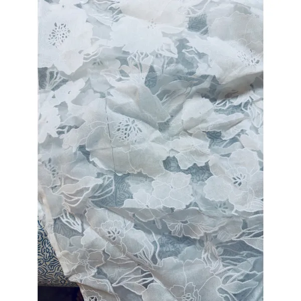 NWT Lulus Small Feeling Like Forever White Jacquard Organza Lace-Up Midi Dress - Image 7
