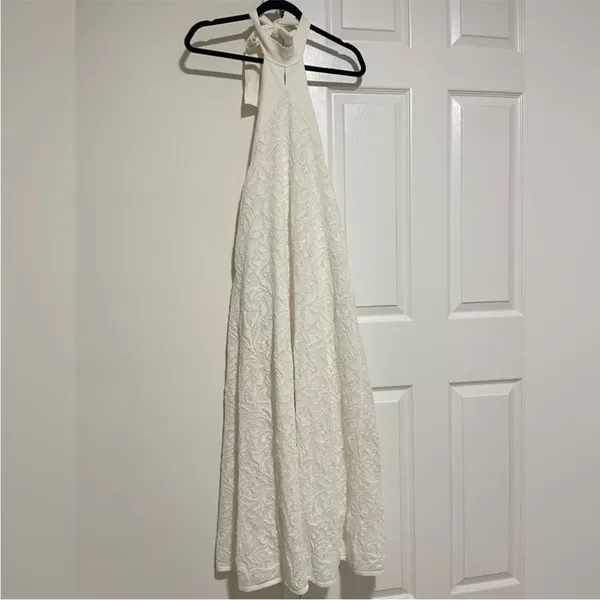 Zara NWT halter top floral jacquard knit midi maxi relaxed fit dress - Image 3