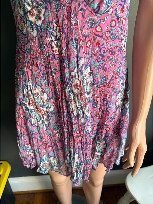 Pink Floral Halter Neck Mini Dress by Bisou Bisou - Image 3